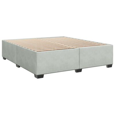 vidaXL Cama box spring con colchón terciopelo gris claro 200x200 cm