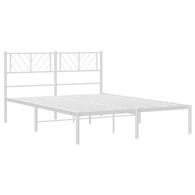 vidaXL Estructura cama sin colchón con cabecero metal blanco 135x190cm