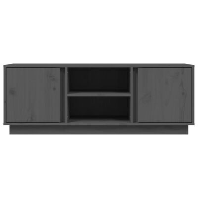 vidaXL Mueble de TV madera maciza de pino gris 110x35x40,5 cm