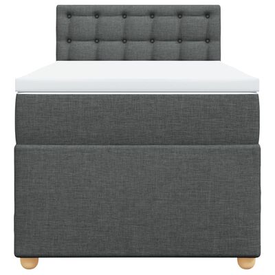 vidaXL Cama box spring con colchón tela gris oscuro 90x190 cm