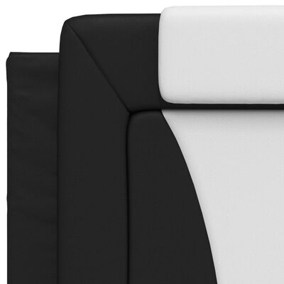 vidaXL Estructura cama con LED cuero sintético negro blanco 80x200 cm