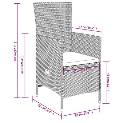 vidaXL Juego de comedor de jardín 9 piezas con cojines beige