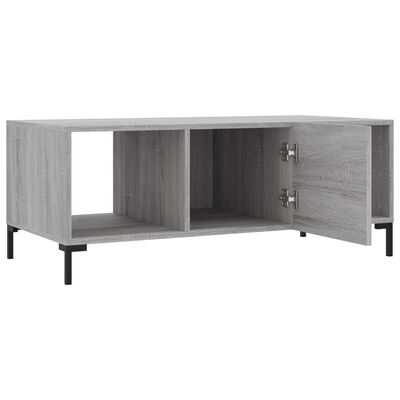 vidaXL Mesa de centro madera contrachapada gris Sonoma 102x50x40 cm