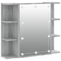 vidaXL Mueble con espejo y LED color gris Sonoma 70x16,5x60 cm