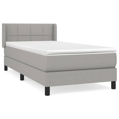 vidaXL Cama box spring con colchón tela gris claro 100x200 cm