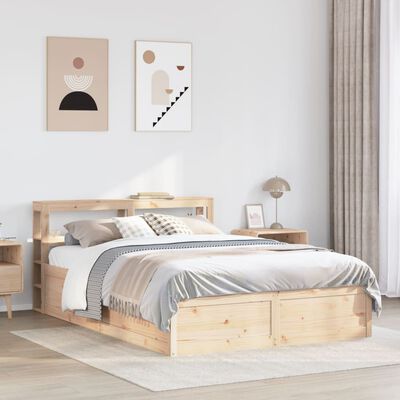 vidaXL Estructura de cama con cabecero madera de pino blanco 150x200cm