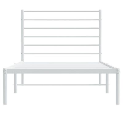 vidaXL Estructura cama sin colchón con cabecero metal blanco 90x200 cm