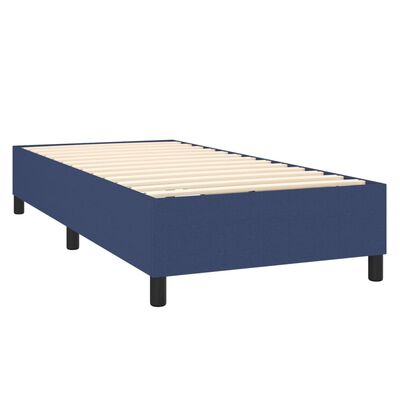 vidaXL Cama box spring con colchón tela azul 80x200 cm