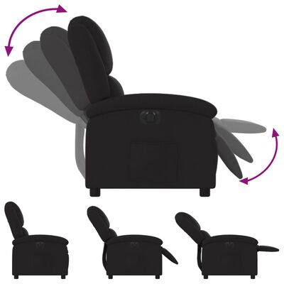 vidaXL Sillón reclinable eléctrico de tela negro