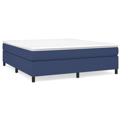 vidaXL Cama box spring con colchón tela azul 180x200 cm