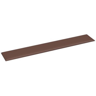 vidaXL Paneles de pared 12 uds cuero sintético marrón 90x15 cm 1,62 m²