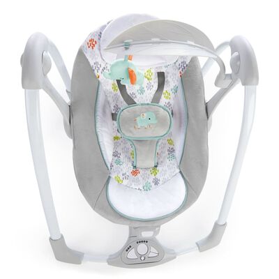 Columpios de bebé para bebés a niños pequeños, columpio compacto para bebé  con 6 movimientos, columpio portátil con música, sonidos, temporizador