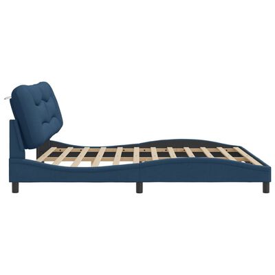 vidaXL Cama sin colchón tela azul 200x200 cm