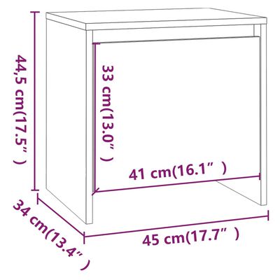 vidaXL Mesita de noche madera ingeniería blanco brillo 45x34x44,5 cm