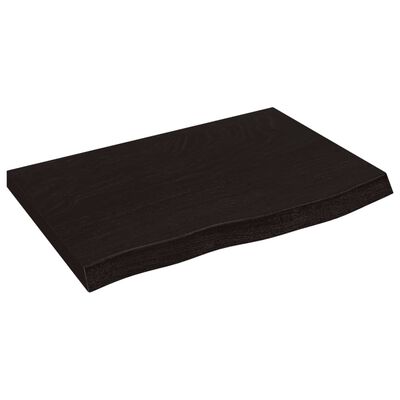 vidaXL Tablero mesa madera roble tratada marrón oscuro 60x40x(2-4) cm