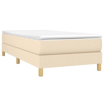 vidaXL Cama box spring con colchón tela color crema 90x190 cm