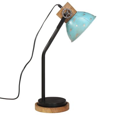 vidaXL Lámpara de escritorio azul desgastado 25 W E27 18x18x60 cm