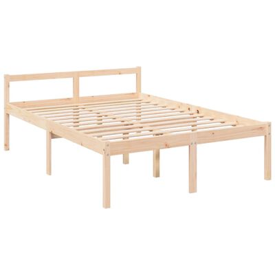 vidaXL Cama para personas mayores con cabecero madera maciza 140x190cm