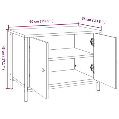 vidaXL Mueble de TV madera contrachapada marrón roble 60x35x45 cm