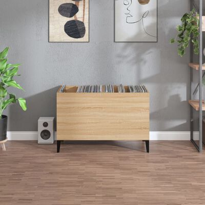 vidaXL Mueble discos madera contrachapada roble Sonoma 74,5x38x48 cm