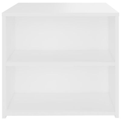 vidaXL Mesa auxiliar de madera contrachapada blanco 50x50x45 cm