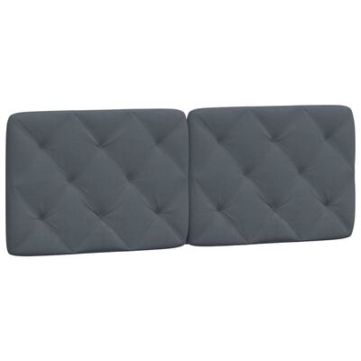 vidaXL Cabecero de cama acolchado terciopelo gris oscuro 140 cm