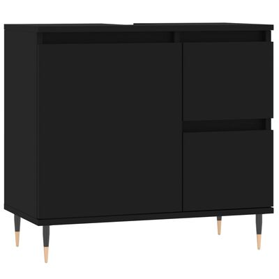 vidaXL Armario de baño madera contrachapada negro 65x33x60 cm