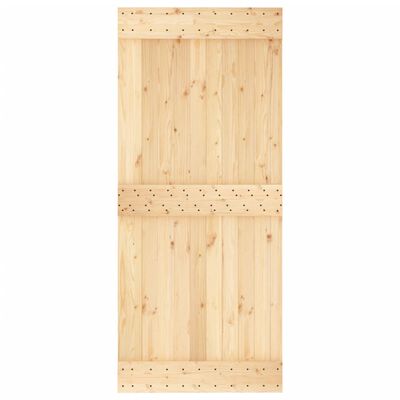 vidaXL Puerta corredera con herrajes madera maciza de pino 90x210 cm