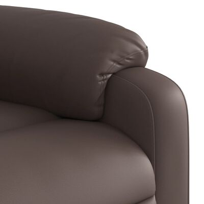 vidaXL Sillón de masaje reclinable cuero sintético marrón