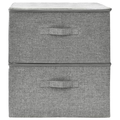 Caja de almacenaje plegable con cremallera fabricada en tela acabado color  gris VidaXL