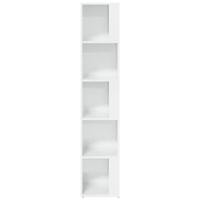 vidaXL Mueble esquina madera contrachapada blanco brillo 33x33x164,5cm