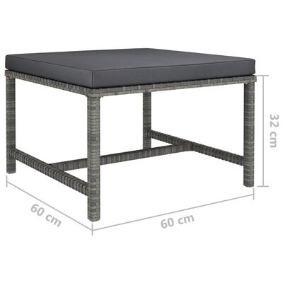 vidaXL Set de muebles de jardín 7 pzas y cojines ratán sintético gris