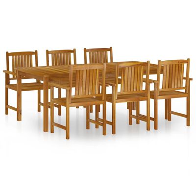 vidaXL Juego de comedor de jardín 7 piezas madera maciza de acacia