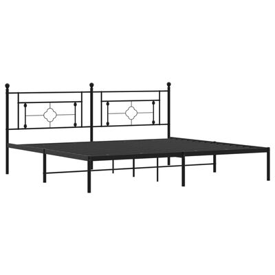 vidaXL Estructura cama sin colchón con cabecero metal negro 193x203 cm