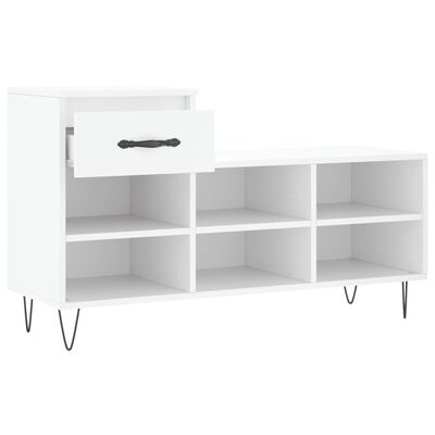 vidaXL Mueble zapatero madera contrachapada blanco 102x36x60 cm