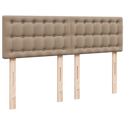 vidaXL Cama box spring con colchón cuero sintético capuchino 140x200cm