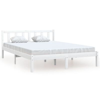 vidaXL Estructura de cama madera maciza de pino blanco 120x200 cm