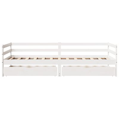 vidaXL Sofá cama con cajones madera maciza de pino 90x200 cm