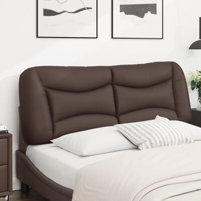 vidaXL Cabecero de cama acolchado cuero sintético marrón 120 cm