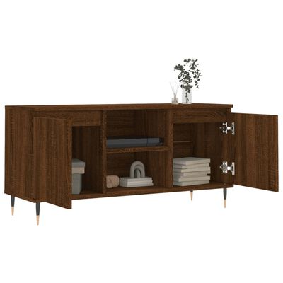 vidaXL Mueble de TV madera de ingeniería marrón roble 104x35x50 cm