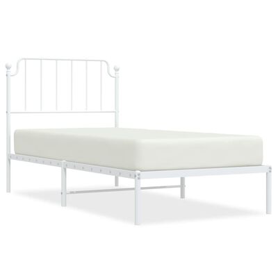 vidaXL Estructura cama sin colchón con cabecero metal blanco 90x190 cm