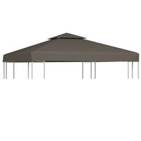 vidaXL Toldo de cenador 2 niveles 310 g/m² 3x3 m gris topo