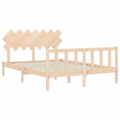 vidaXL Estructura de cama con cabecero madera maciza 140x200 cm