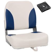 vidaXL Set asientos plegables para barco 2 uds con cojín blanco y azul
