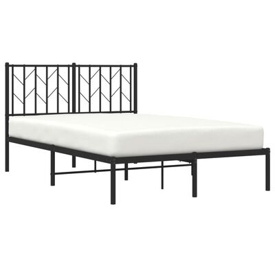 vidaXL Estructura de cama con cabecero metal negro 120x190 cm
