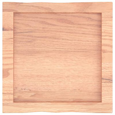 vidaXL Tablero mesa madera tratada borde natural marrón 40x40x(2-4) cm