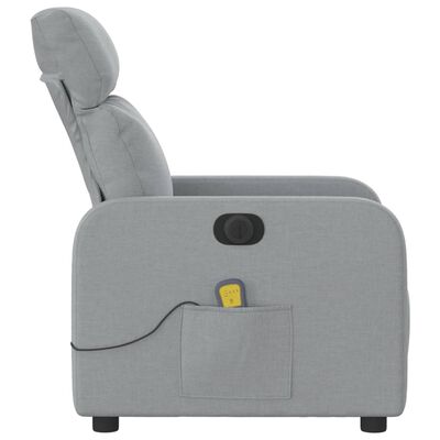 vidaXL Sillón reclinable de masaje eléctrico tela gris claro