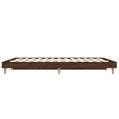 vidaXL Estructura de cama madera de ingeniería marrón roble 135x190 cm
