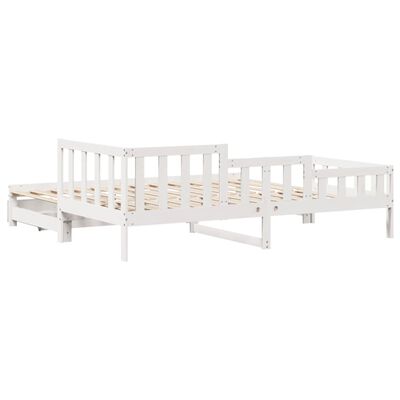 vidaXL Sofá cama nido con cajones madera maciza pino blanca 80x200 cm