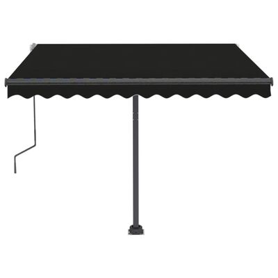 vidaXL Toldo de pie retráctil manual gris antracita 300x250 cm